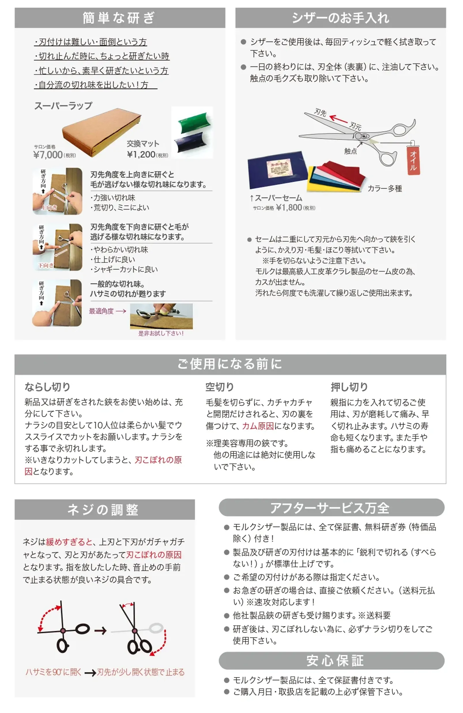 アフターケアについて